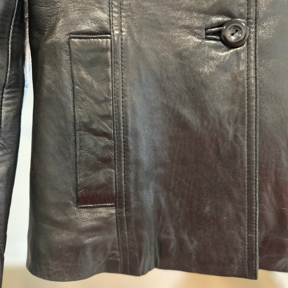 Women's SWANN So Very Soft Black Leather Jacket - Size M - Picture 9 of 12